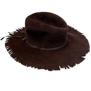 Vintage Western Hat Mr K Originals Brown Fringe Wool Felt Medium